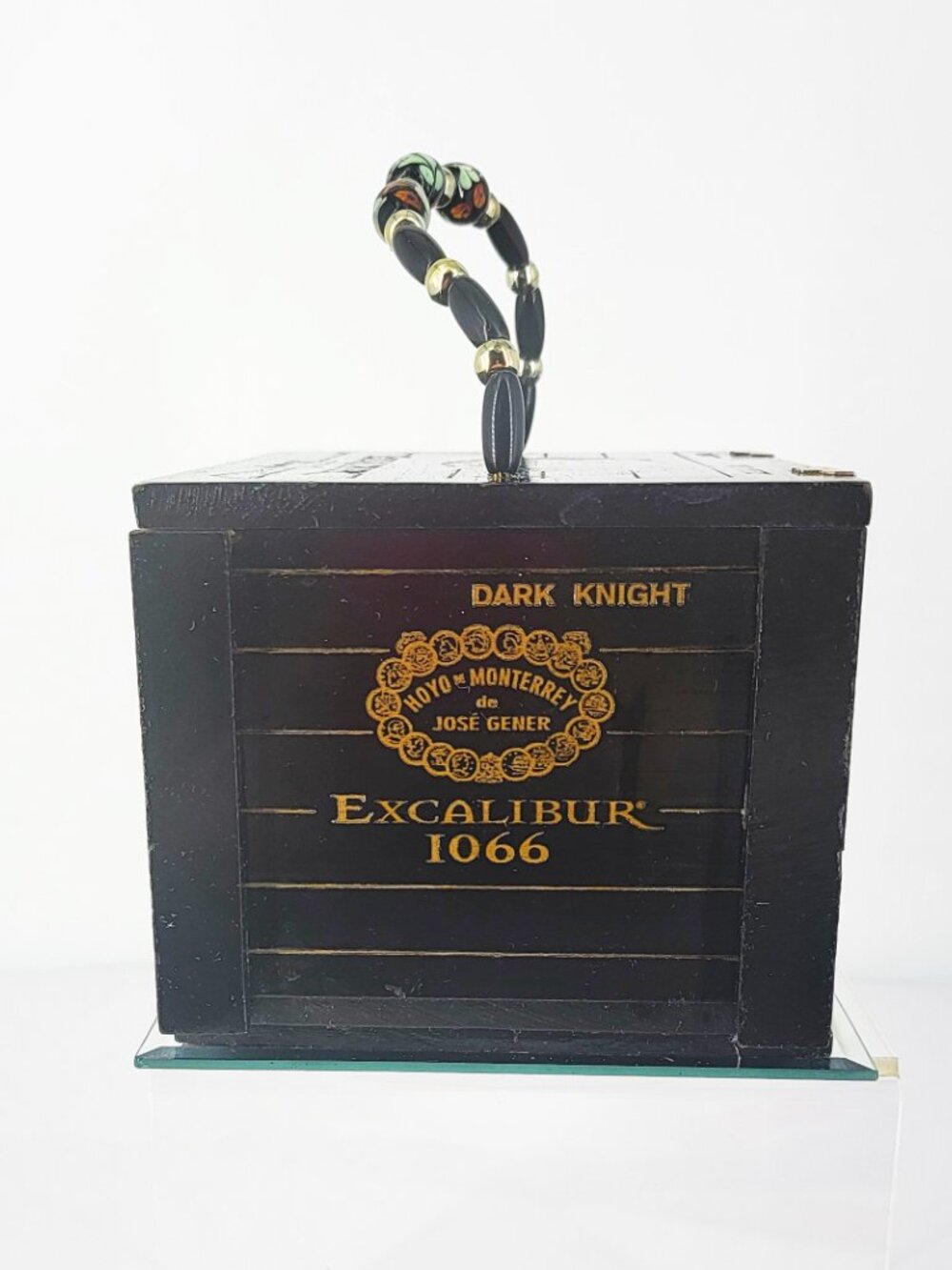 Hoyo deMonterrey de Jose Gener Excalibur 1066 Dark Knight Wood Cigar Box Purse - Picture 3 of 9